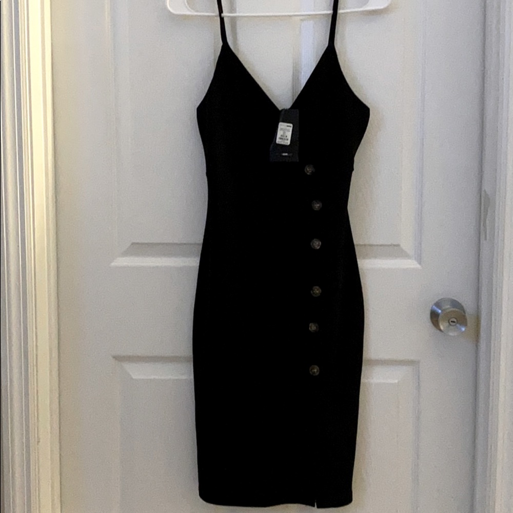 New Meet for brunch later button black dress